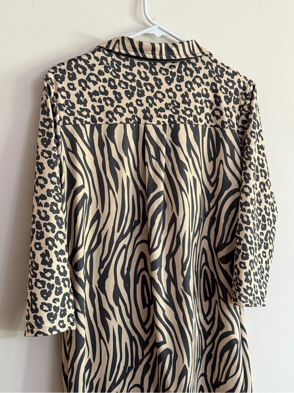 Gretchen Scott Jersey L Everywhere Tan/Black Animal Instincts Print Dress RESORT - Picture 8 of 13